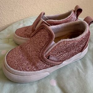 Vans Kids Sparkly Slip-On Sneakers - Rose Gold Toddler size 5